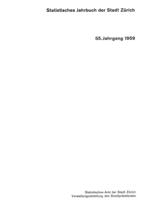 Statistisches Jahrbuch der Stadt Zürich 1959