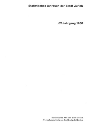 Statistisches Jahrbuch der Stadt Zürich 1966