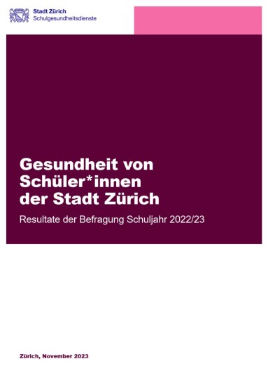 Cover des Gesundheitsberichtes mit den Resultaten der Jugendbefragung 2022/23
