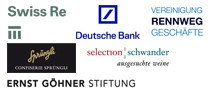 Mit Unterstützung von «Swiss Re, Deutsche Bank, Vereinigung Rennweg Geschäfte, selection schwander, Sprüngli, Ernst Göhner Stiftung.» 