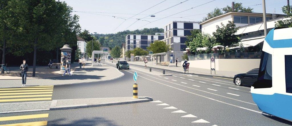 Visualisierung neue Situation bei der Kreuzung Fellenberg-/Albisriederstrasse