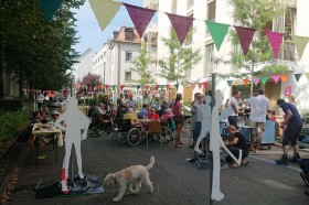 Strassenfest in Riesbach während dem Projekt Metamorphosis.