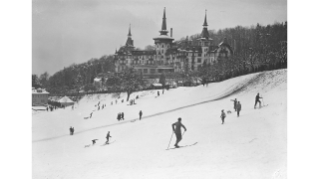 1931, Skifahren beim Grand Hotel Dolder in Hottingen