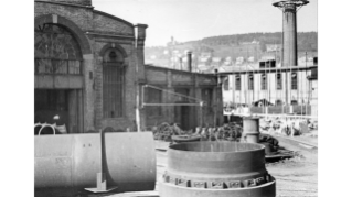 1939, Kesselschmiede und Schiffbauhalle der Escher Wyss AG vor Fassadenrenovation 
