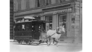 1891, ein Rösslitram am Bleicherweg