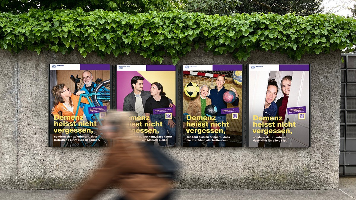 Strassenplakate der Sensibilisierungskampagne Demenz