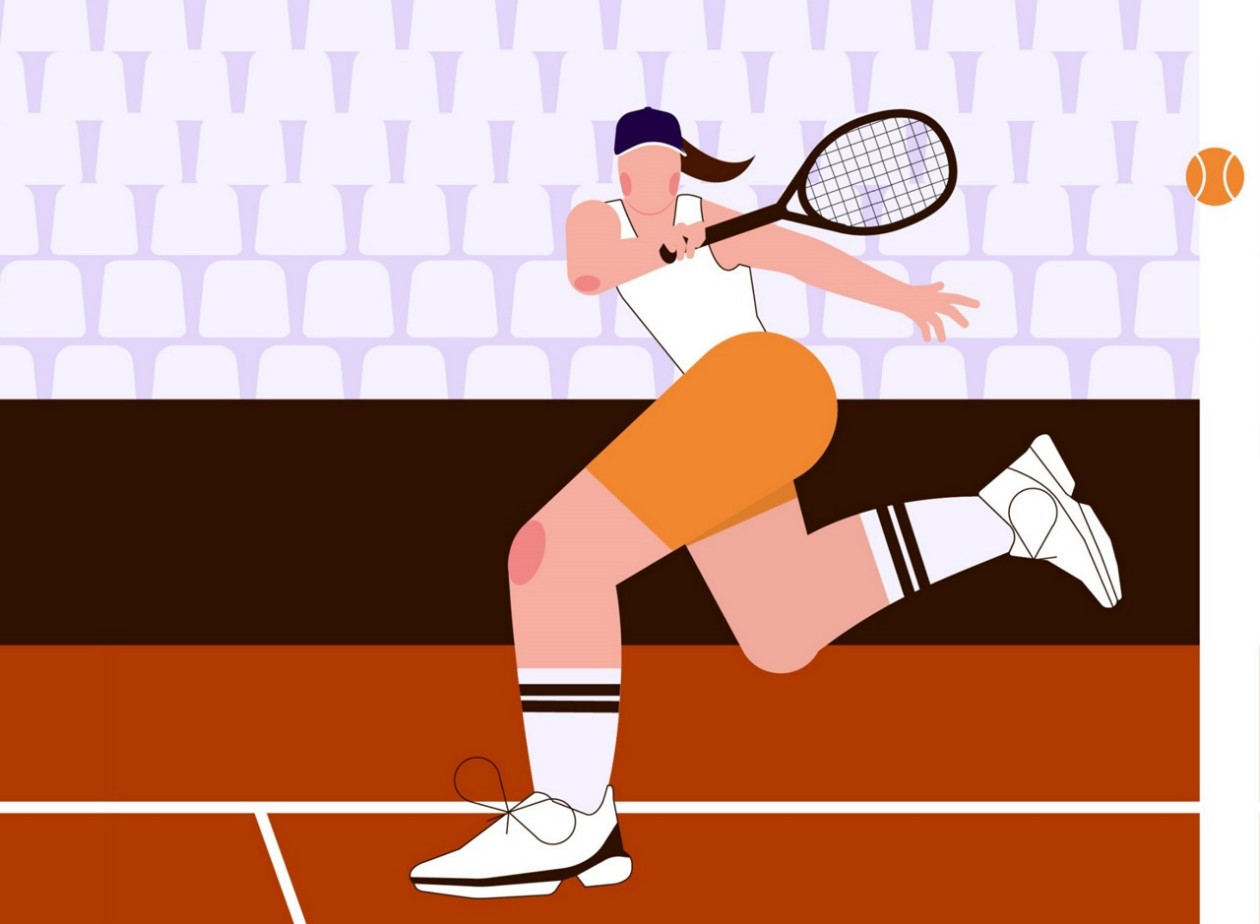 Atleta Illustration Tennis