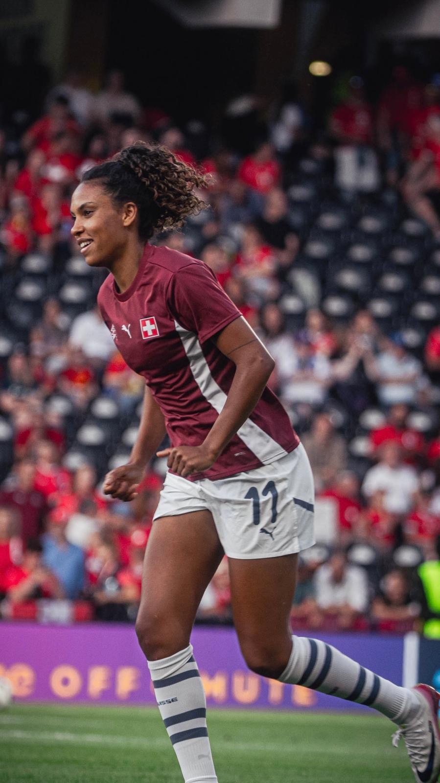 Coumba Sow bei einem Spiel für das Schweizer Nationalteam.