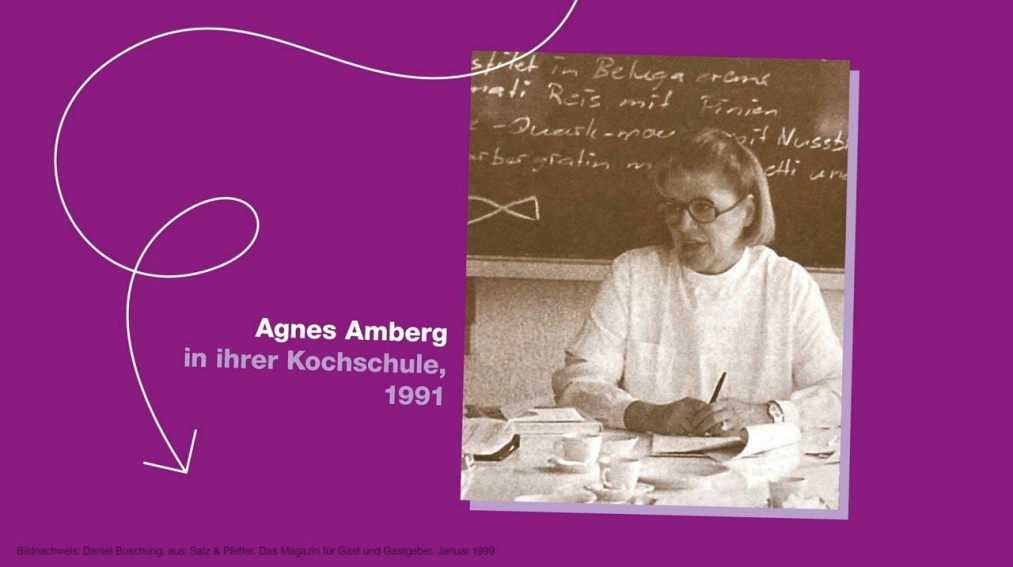 Vorschau des Videos über Agnes Amberg: Foto von Agnes Amberg auf violettem Hintergrund.