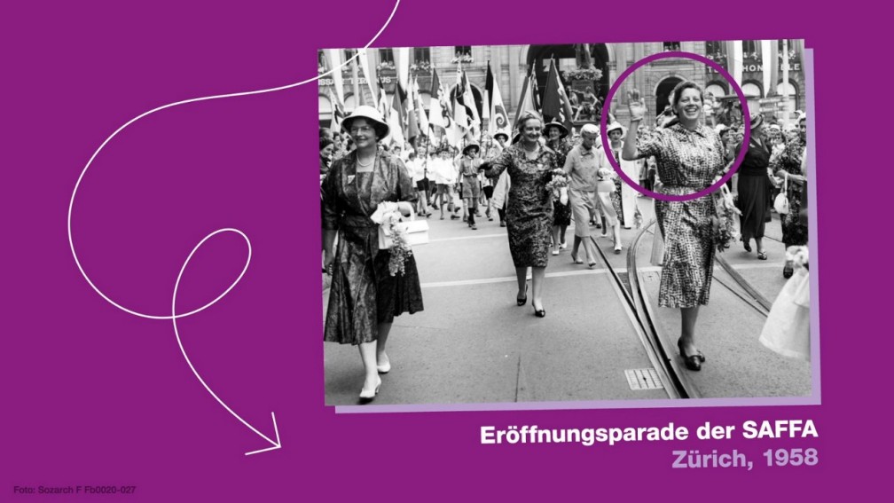 Vorschau des Videos über Erika Rikli: Foto von Erika Rikli auf violettem Hintergrund.