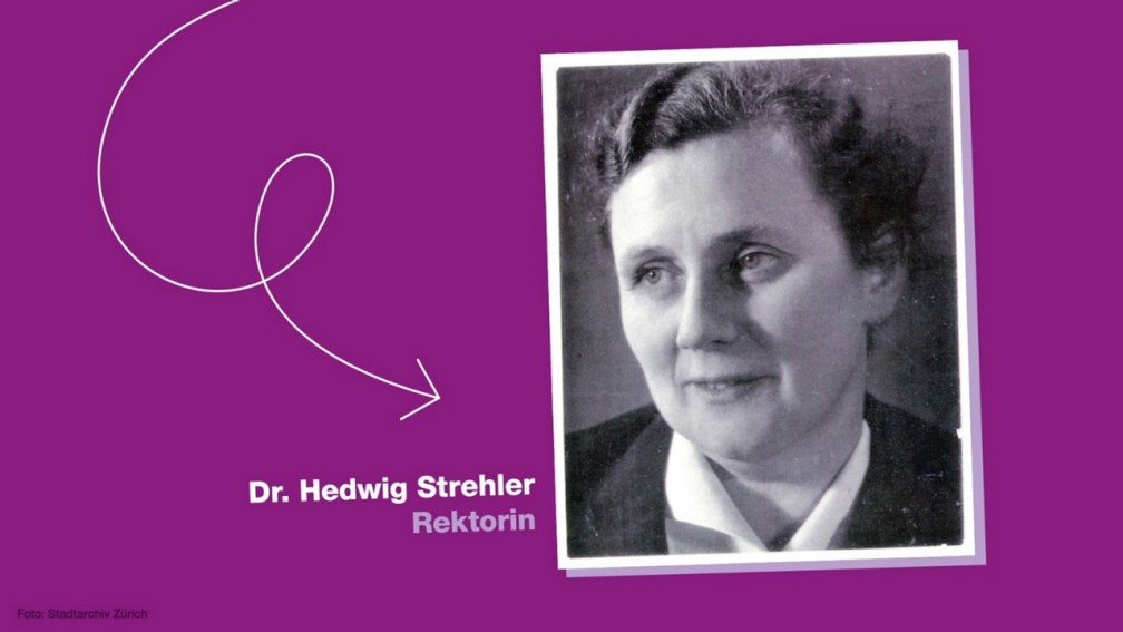 Vorschau des Videos über Hedwig Stehler: Foto von Hedwig Stehler auf violettem Hintergrund.
