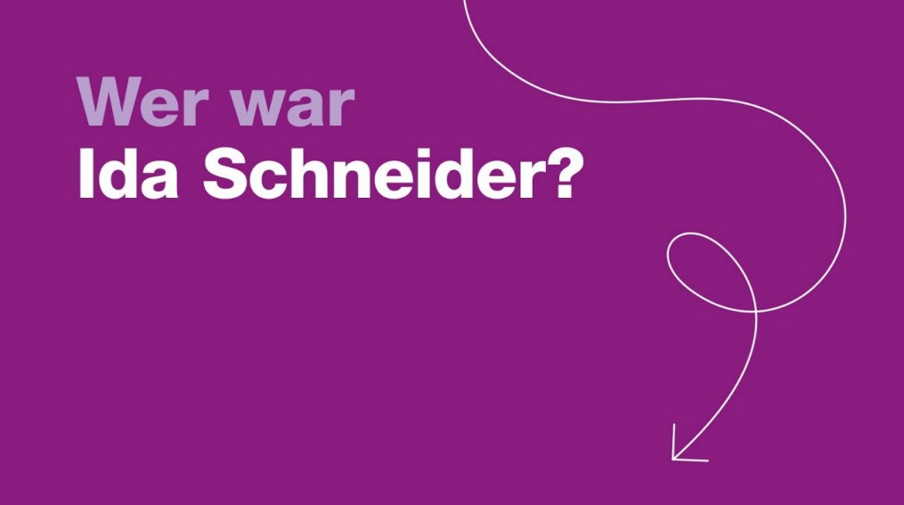 Vorschau des Videos über Ida Schneider: Text auf violettem Hintergrund.