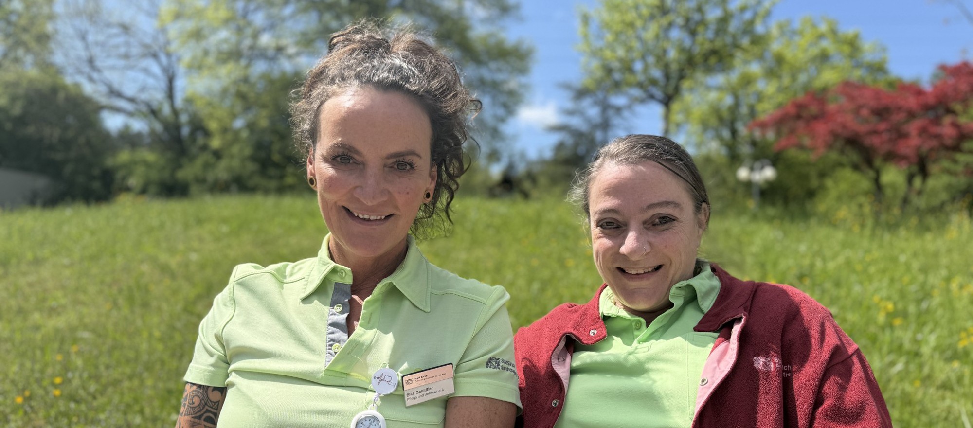 Elke Schäffler und Manuela Gretsch, Pflegefachfrauen im Gesundheitszentrum für das Alter Entlisberg