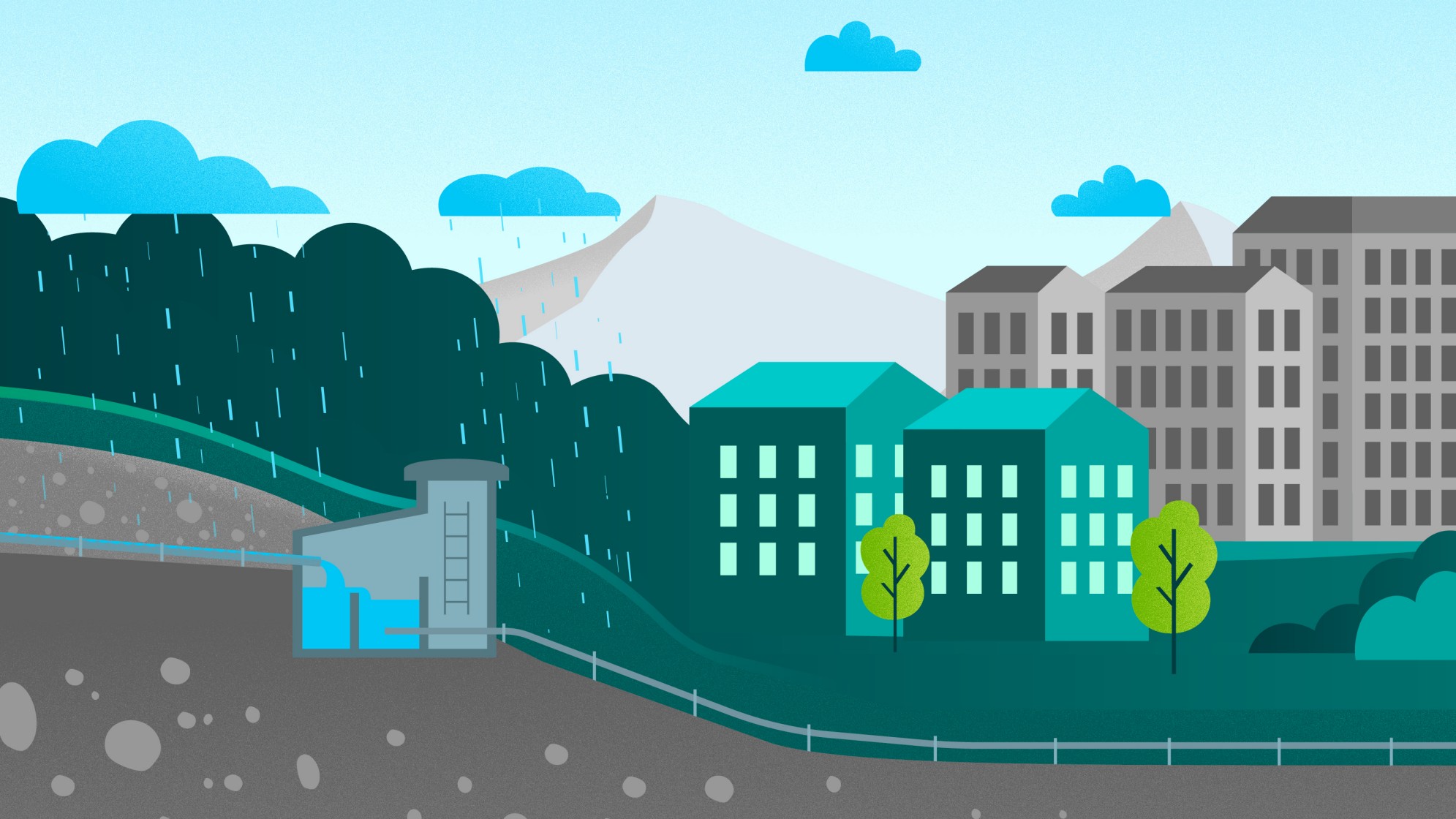 Schematische Darstellung einer Brunnenstube