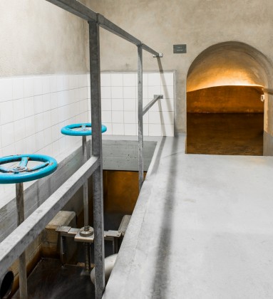 Innenansicht des Quellwasserfilters Dolder