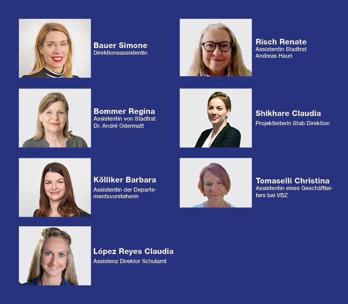 Portraits von den sieben Assistentinnen