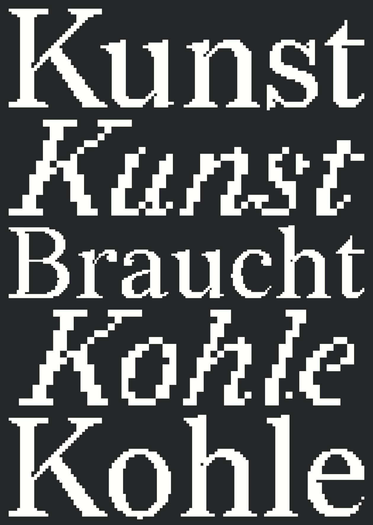 Bild zum Thema Kunst braucht  Kohle im Helmhaus