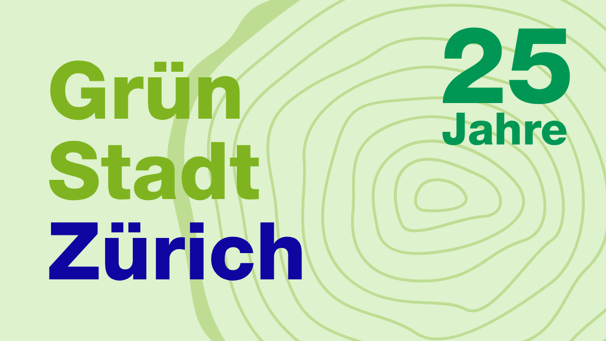 Signet zum 25-Jahr-Jubiläum von Grün Stadt Zürich