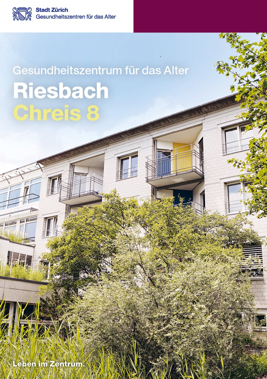 Broschüre des Gesundheitszentrums für das Alter Riesbach Cover der Broschüre