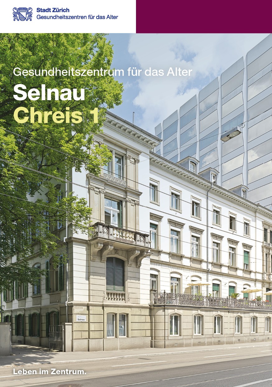 Broschüre Gesundheitszentrum für das Alter Selnau Cover der Broschüre