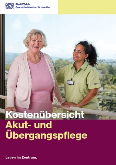 Kostenübersicht Akut- und Übergangspflege Cover der Broschüre
