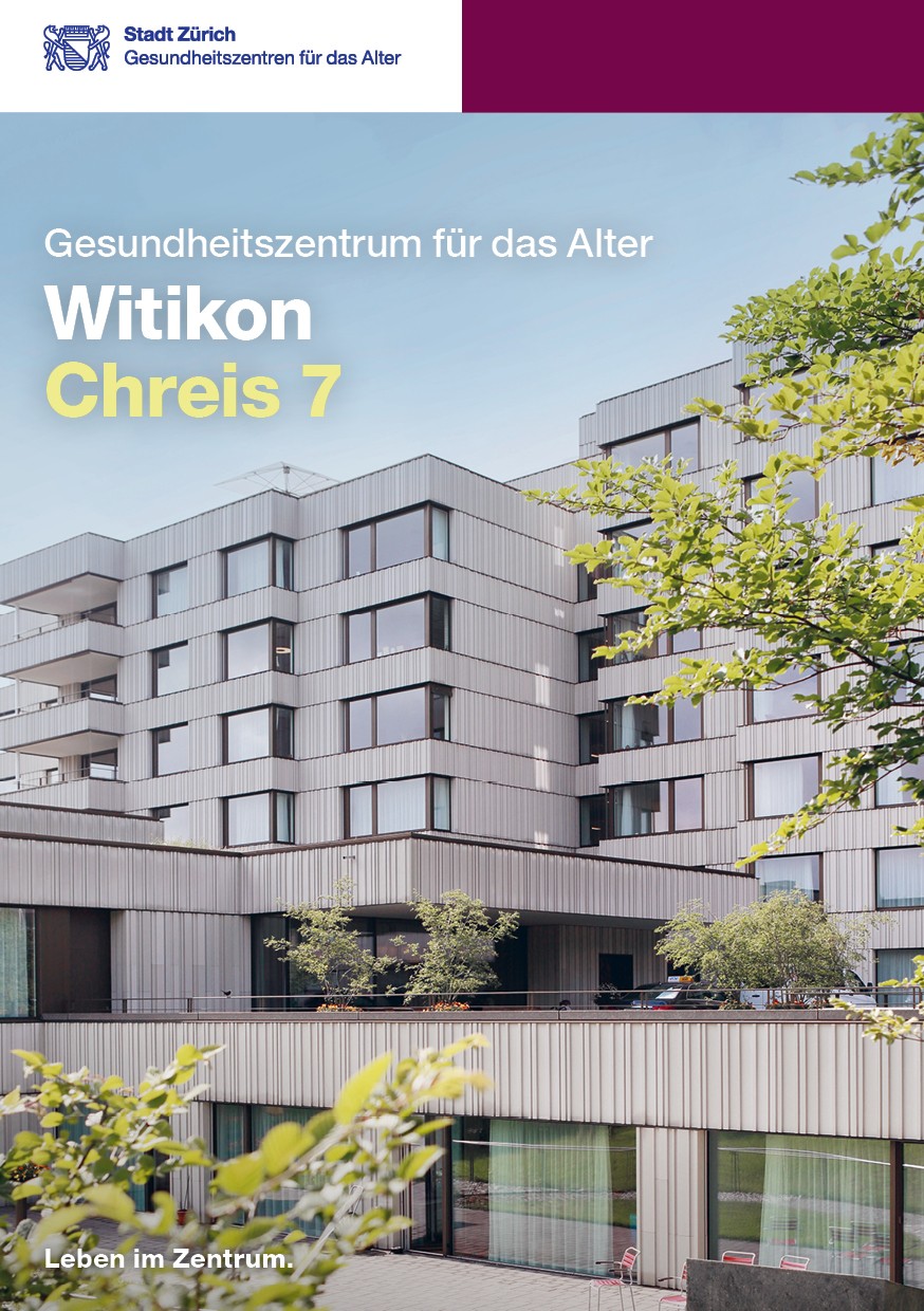 Broschüre des Gesundheitszentrums für das Alter Witikon Cover der Broschüre