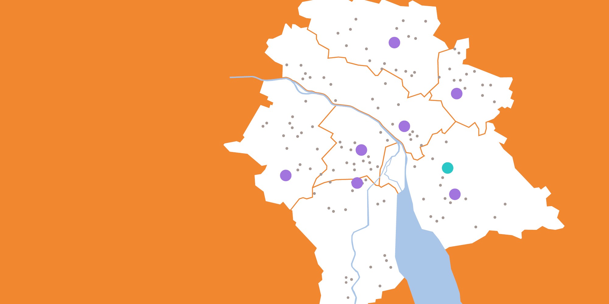 Grafik Stadt Zürich mit MKZ-Zweigstellen
