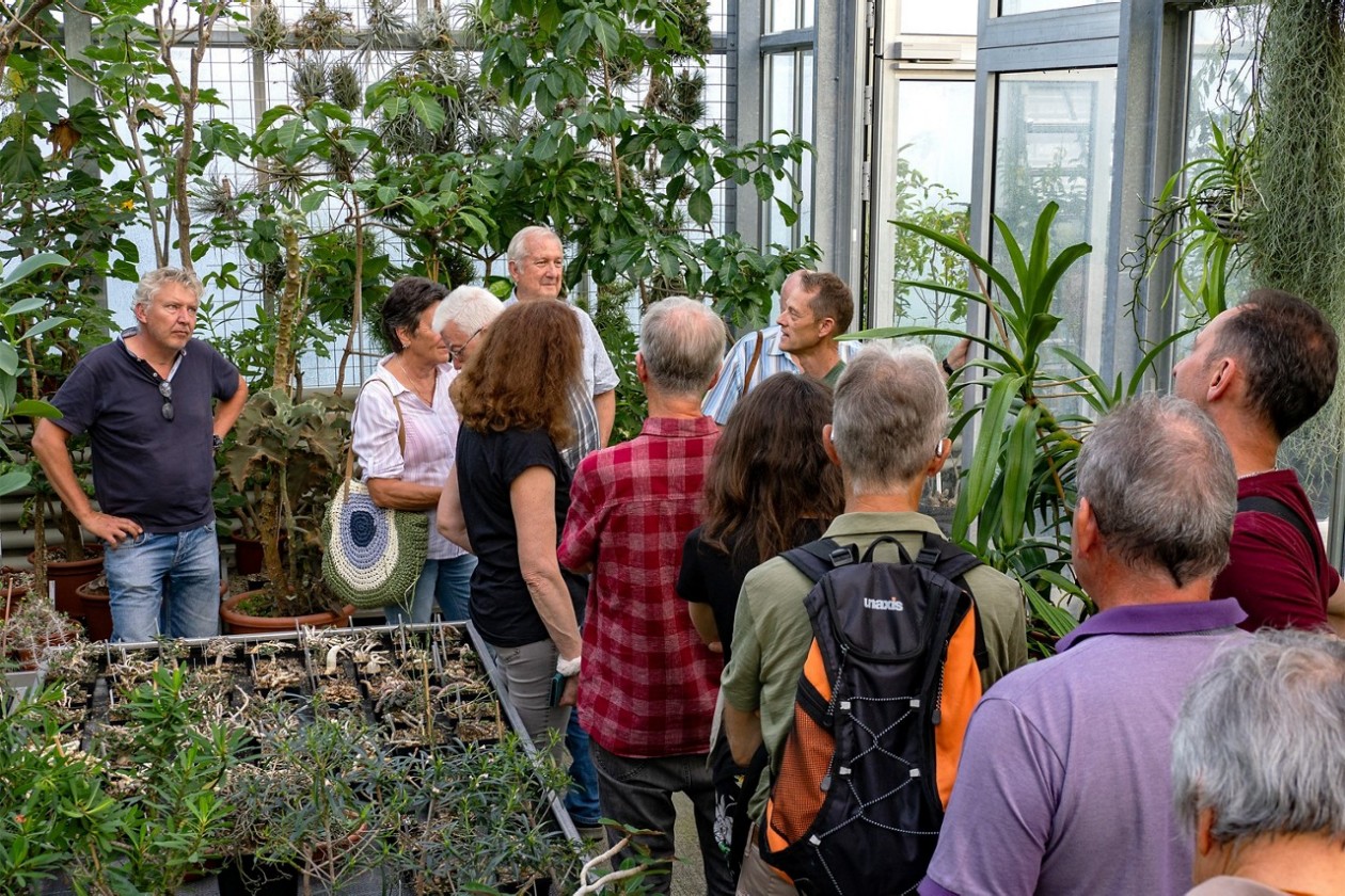 Group tour in a greenhouse