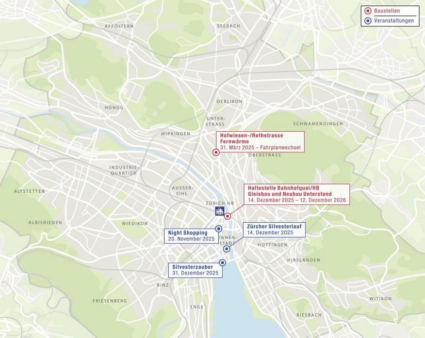 Übersichtsplan Baustellen und Veranstaltungen
