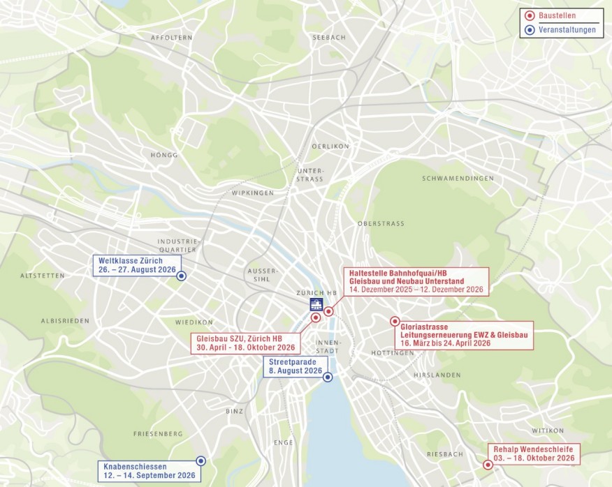 Übersichtsplan Baustellen und Veranstaltungen