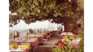 1965, Terrasse des Hotel Restaurants Sonnenberg am Hitzigweg
