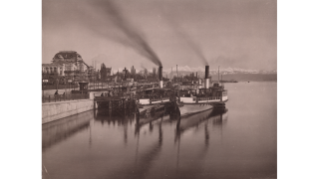 Um 1890, Dampfschiffe am alten Hafen beim Utoquai