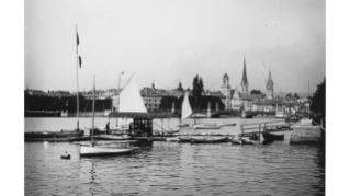 Um 1905, Bootsverleih am Utoquai