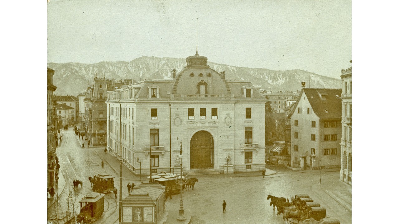 1899, Schweizer Bankenverein (heute UBS) am Paradeplatz (wurde 1956 abgerissen)