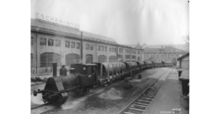1938, Transport von Rohrleitungen der Escher Wyss AG per Eisenbahn