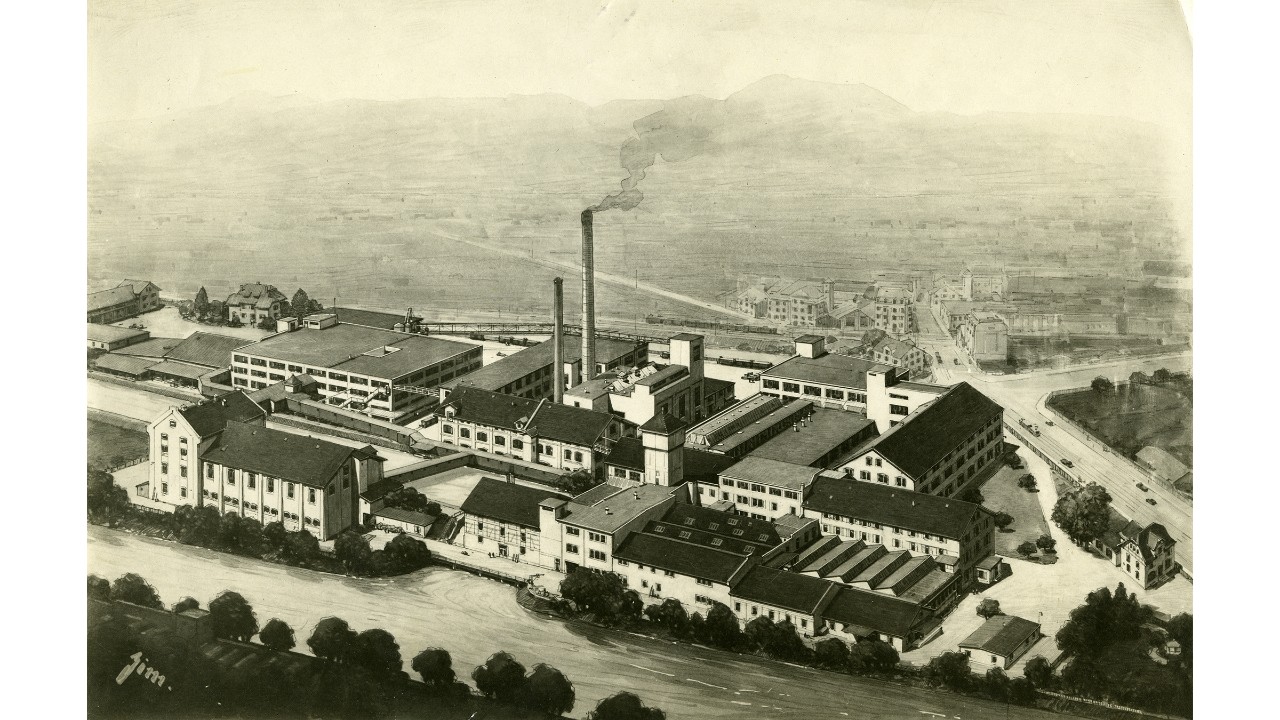 Um 1850, die Papierfabrik an der Sihl AG in Wiedikon