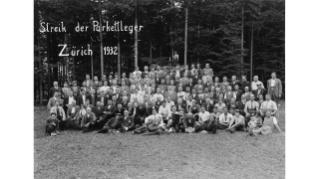 1932, Streik der Parkettleger (Quelle: Sozialarchiv)