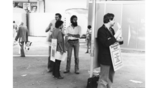 1980, Streik bei der Grütli-Druckerei (Quelle: Sozialarchiv)