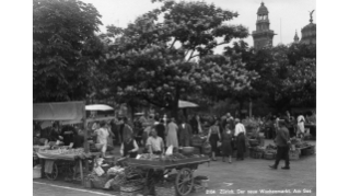 1931, neuer Wochenmarkt am Bürkliplatz in der Altstadt