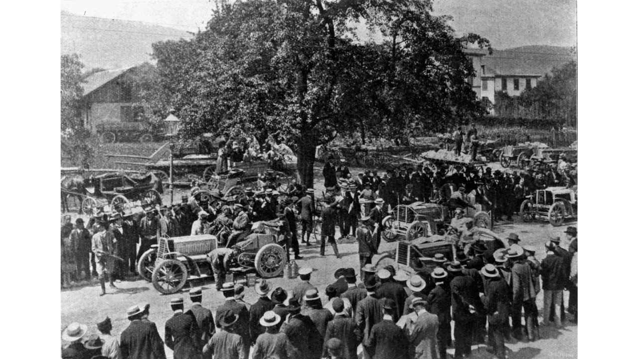 1902, Autorennen Paris – Wien in Zürich Wiedikon