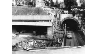 1967, Bau des Ulmbergtunnels in Zürich Enge