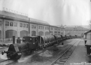 VII.419.:34.1.1.7.3.10.03. Transport von Rohrleitungen für Etzelwerk, verladen auf 6 Bahnwagen (1938)