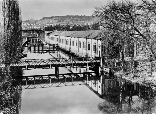 V.G.c.161.:3.5.06021. Kraftwerk Letten, 1876 - 1937, Oberwasserkanal und Maschinenhaus (1936.10.30)