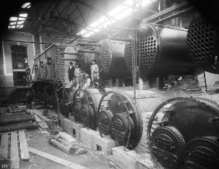 V.G.c.161.:3.5.06651. Kraftwerk Letten, Limmatwerk Letten, Dampfkessel-Montage (1899 (ca.))