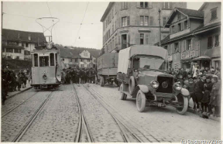 V.E.c.72.:1.2.1.1920.28. Tram-Autokollision, Röschibachstrasse (1920.04.08)