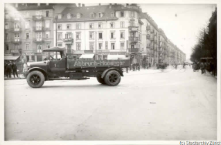 V.E.c.72.:1.2.1.1929.1121a. Velo-Auto-Kollision, Bäckerstrasse-Langstrasse (1929.03.28)