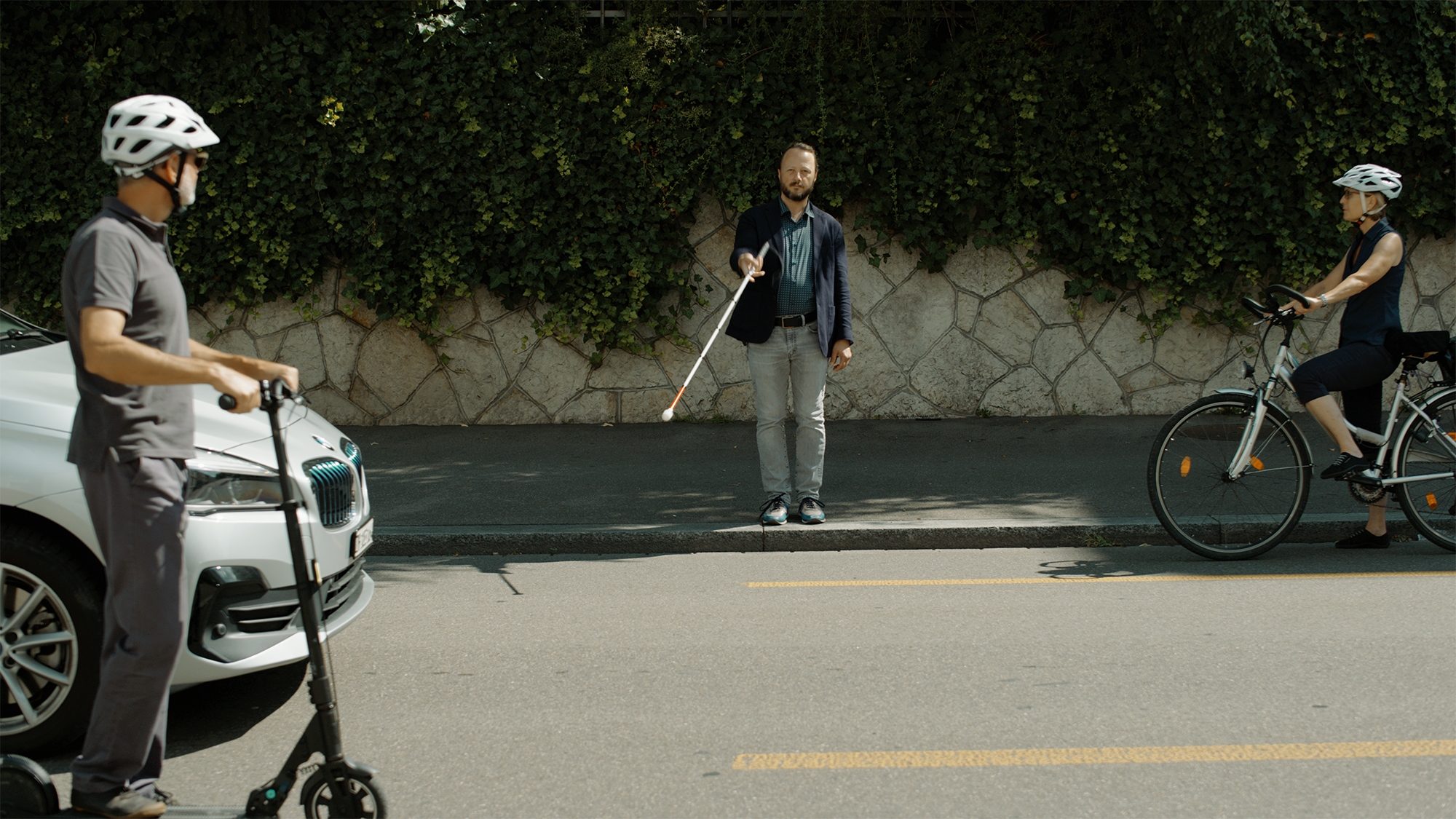 Erklärvideo zum richtigen Verhalten beim Einsatz eines weissen Stocks