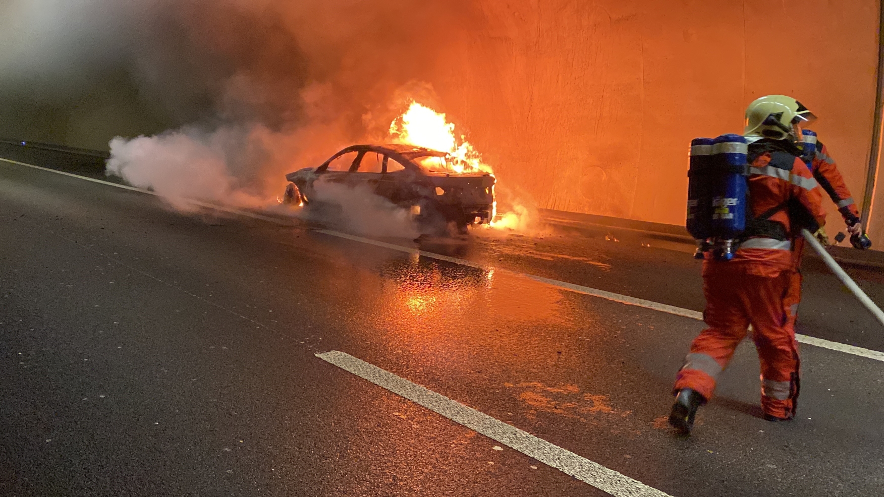 Brand im Tunnel