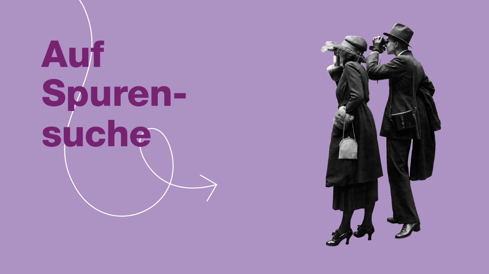 Vorschau-Bild des Videos «Auf Spurensuche»: Ein Mann und eine Frau schauen durch Ferngläser.