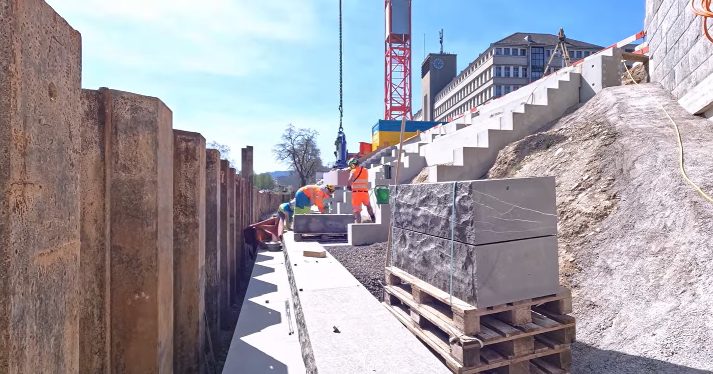 Bau der Postterrasse